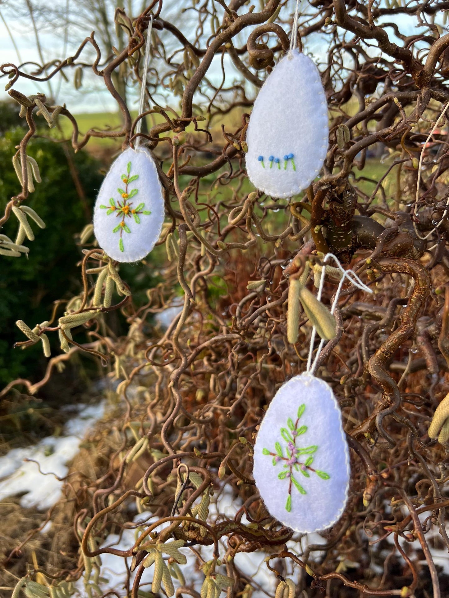 Easter Ornaments, Scandinavia Tradition, Hand embroidered,