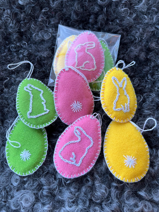 Easter Felt Ornaments, set of 3