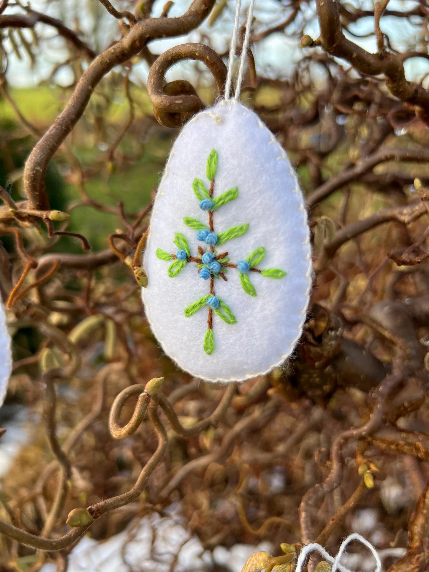 Easter Ornaments, Scandinavia Tradition, Hand embroidered,