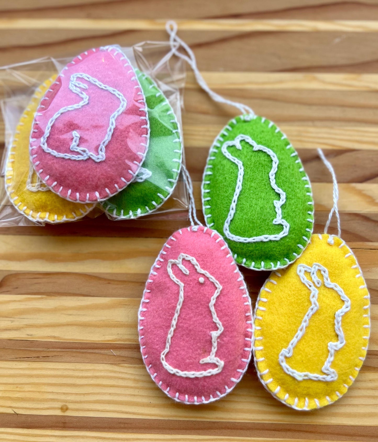 Easter Felt Ornaments, set of 3