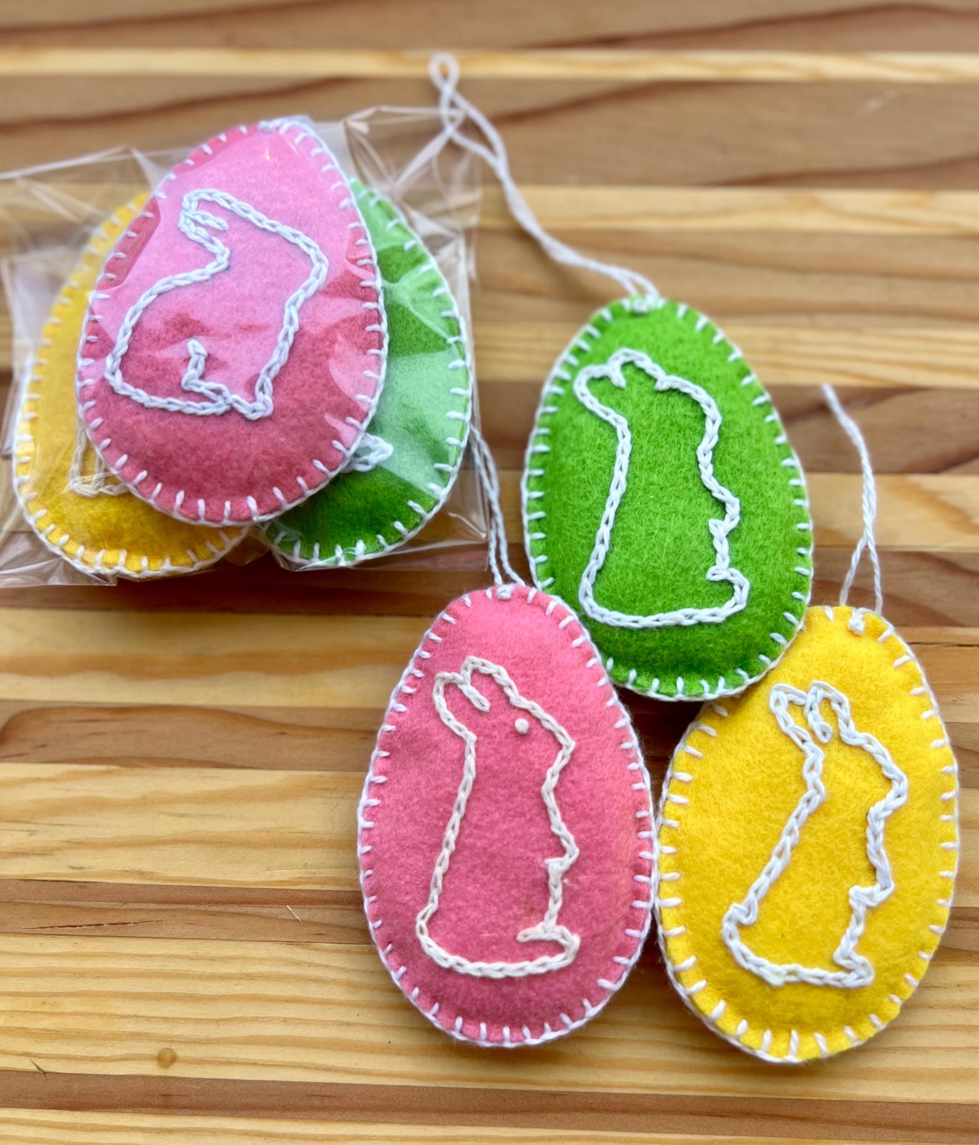Easter Felt Ornaments, set of 3