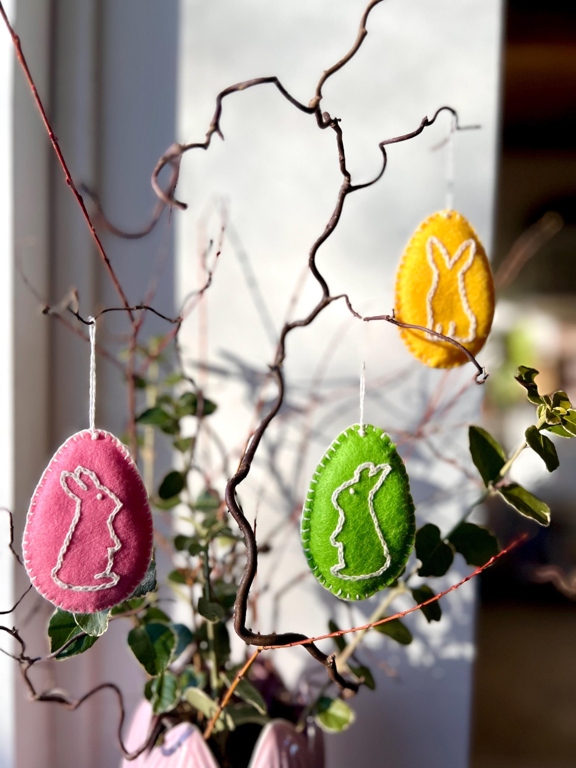Easter Felt Ornaments, set of 3
