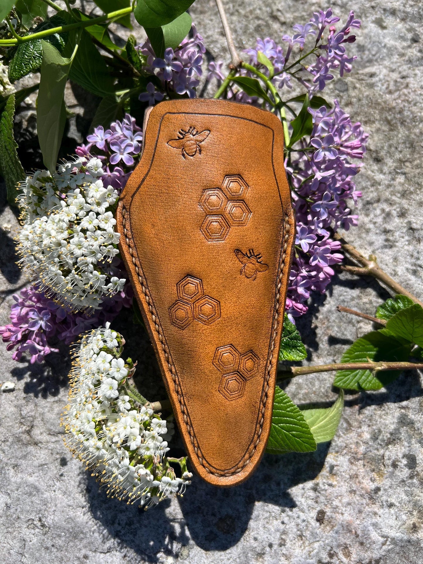 Handmade Swedish Leather Garden Pruner Sheath, Vegetable Tanned Tool Pouch