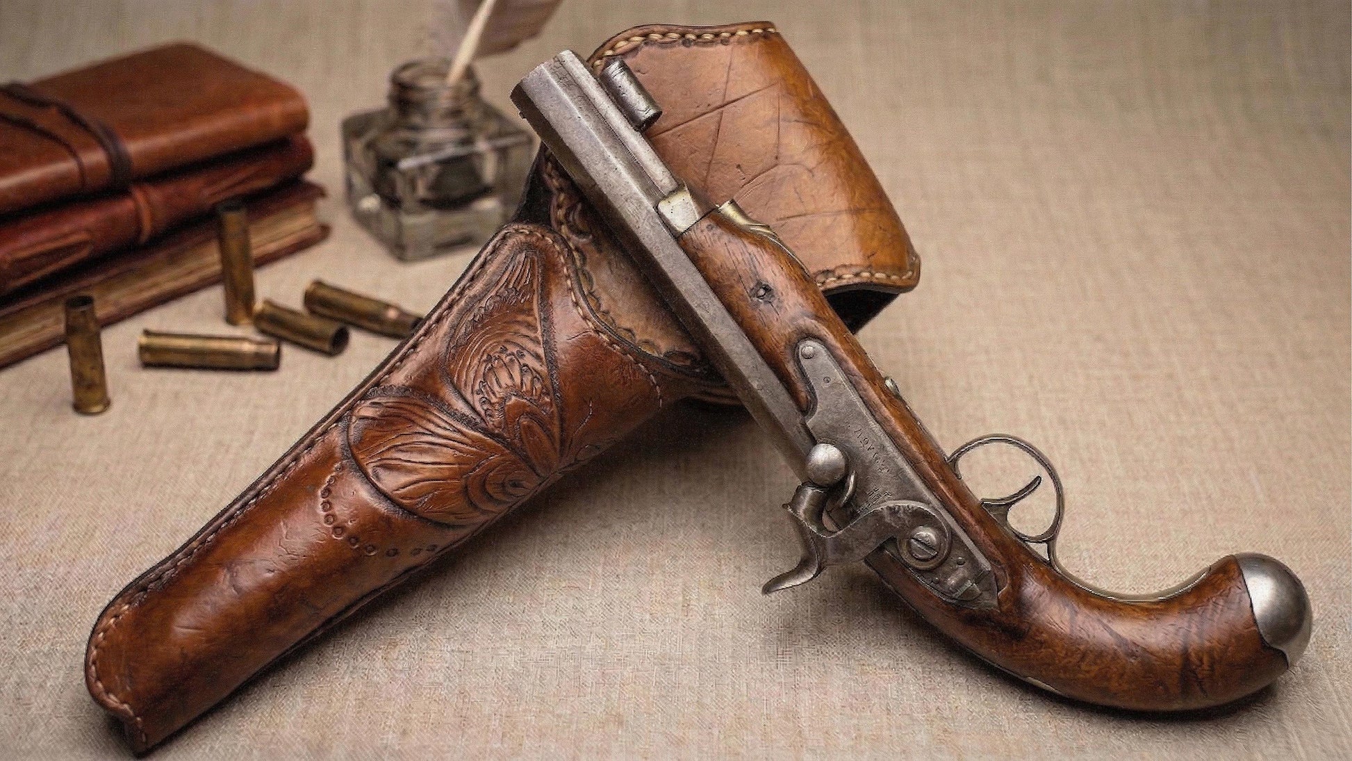 PDF The Buccaneer’s Dragonfly: Antique Pistol Holster Leather Pattern – 19th Century Style DIY PDF – Historical Reenactment & Pirate Cosplay